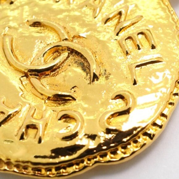 #41  Chanel Necklace Coco Mark Circle GP Plated Gold Ladies - Picture 16 of 16